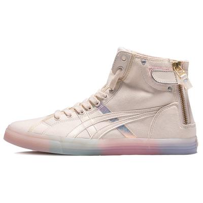 Двухслойный парусиновый материал Синтетическая кожа Ретро Повседневные Высокие Кеды для Скейтборда Женские Кроссовки Молочно-белый 1203A172-101