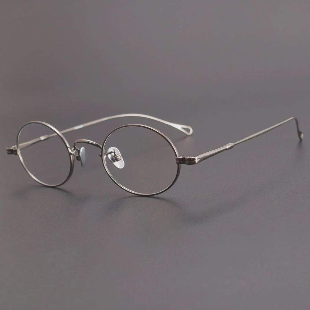 Круглая оправа для очков из чистого титана в стиле ретро M5-MOD01: Черный, маленький, подходит для людей с близорукостью