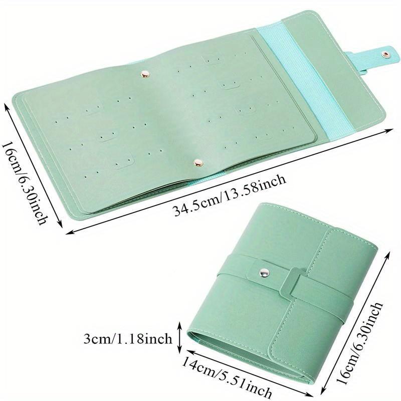 1 шт. сумка для хранения сережек-гвоздиков из искусственной кожи, многослойная, органайзер для хранения ювелирных изделий, сумка-книжка для хранения сережек и колец