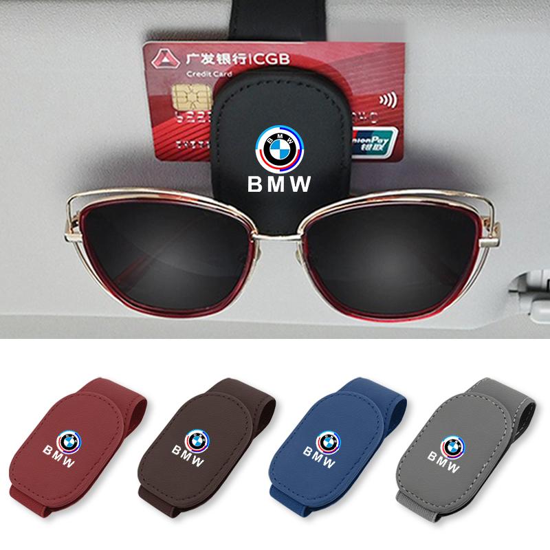 Carbon Fibre/Leather Car Glasses Clip Cards Case Sunglasses Bracket For BMW 50th Anniversary 1 3 5 7 series E83 F16 E70 X1 X2 X3