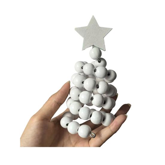 Скандинавское деревянное спиральное рождественское украшение, деревенская бусина, бохо рождественская фигурка елки для дома, офиса, фермерского дома, центральный элемент