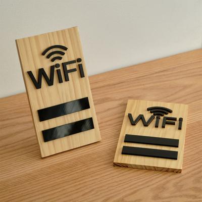 Деревянная табличка WIFI на стол с паролем беспроводной сети для ресторана, супермаркета, офиса, дома, бара, кофейни, общежития
