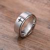 [Rockyu] бренд модных аксессуаров кольцо мужское серебряное вращающееся кольцо крест-накрест кольцо, которое можно вращать нержавеющая сталь матовое плоское кольцо Властелин