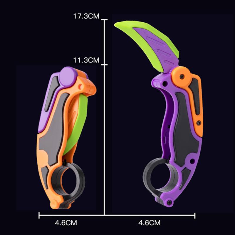 1/2PCS Stress Relief Toys Gravity Knife 3D Printed Folding Sensory Toy Butterfly Design Carrot Shape Gift For Adults