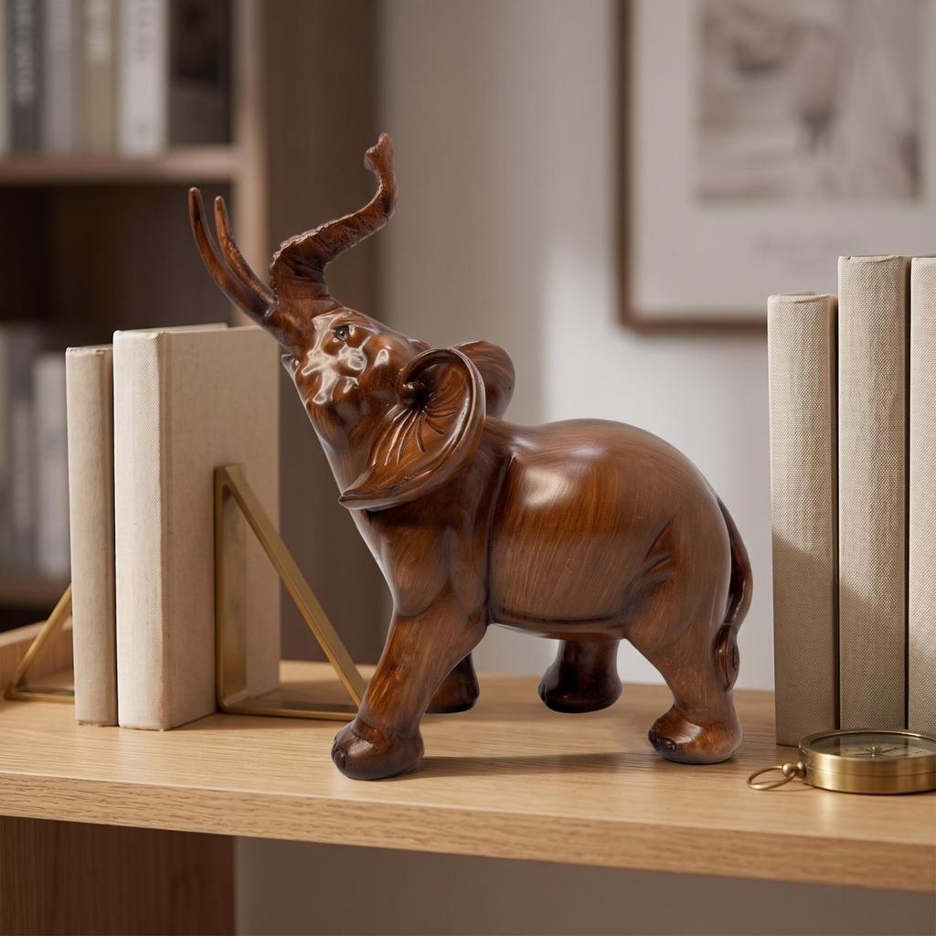 Resin Elephant Figurine Decorative Collectible Glossy for Home Decor, Collectors