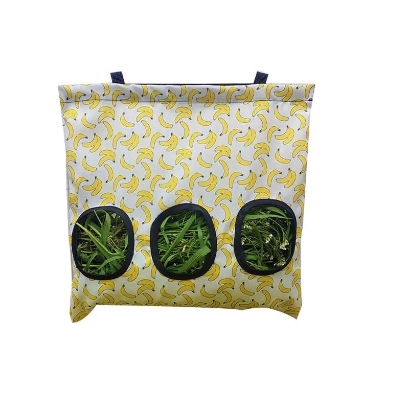 Подвесной мешок для сена с 2/3 отверстиями для кроликов, морских свинок, кормушек для мелких животных, сумки-диспенсеры для корма для кроликов, аксессуары для клеток, сумка для кормления домашних животных