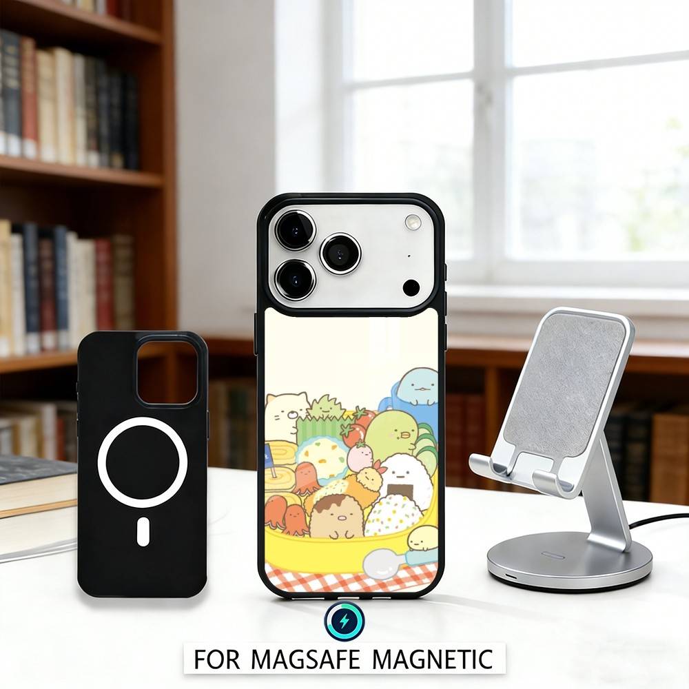 S-Sumikko Anime G-Gurashi Phone Case Magnetic For iPhone17 16 15 14 13 12 Pro Max For Magsafe Wireless Charging Cover