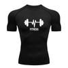 Mens Compression Printed Shirt Sports Fitness Short Sleeve Comfortable Breathable Casual Summer