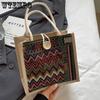 Ethnic Style Tote Bag for Women Commuting To Work Casual Tote Bag for Women Linen Lunch Box Bag