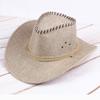 Men's Cowboy Hat Embossed Linen Sunshade Hat Sun Hat Beach Hat Riding Hat Women's