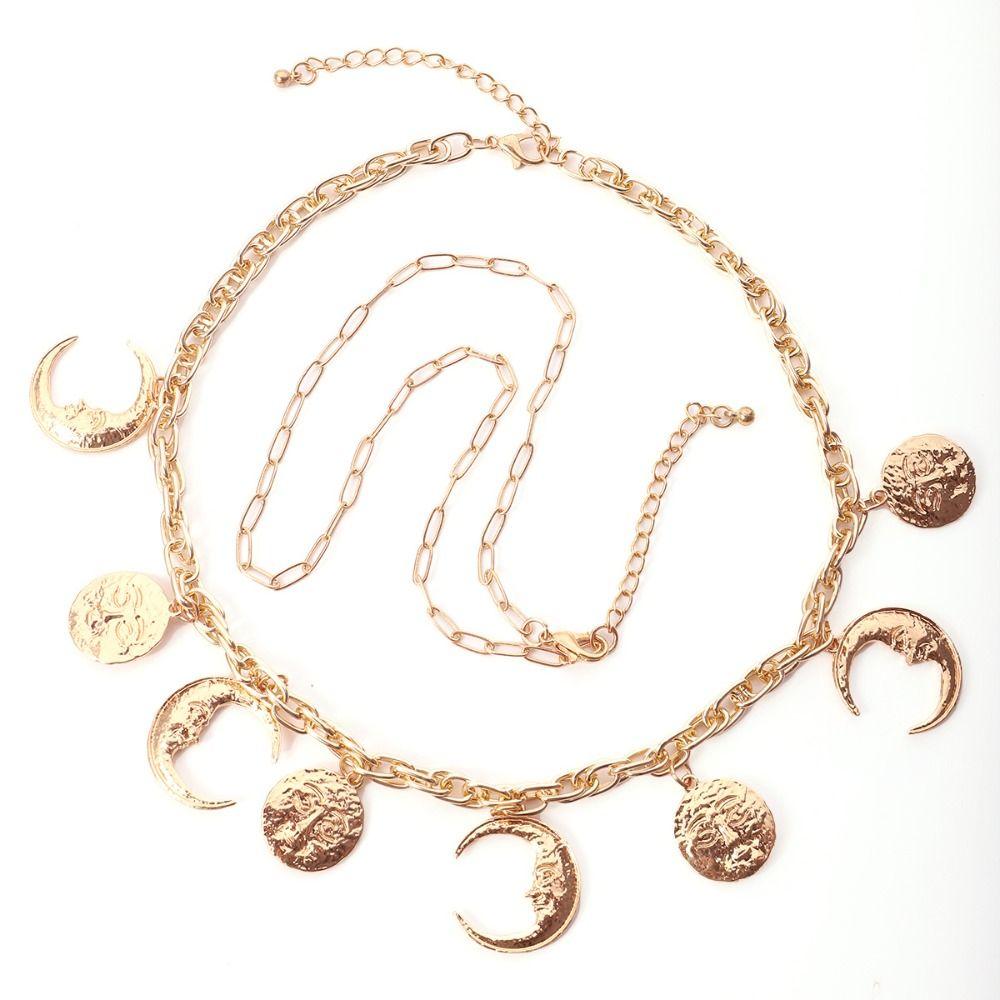 Fashion Multilayer Necklace Geometry Cowboy Cowgirl Choker Metal Collarbone Chain  Seaside