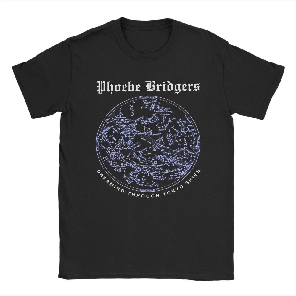 Мужская футболка Phoebe Bridgers Dreaming Through Tokyo Skies из чистого хлопка, забавные футболки с коротким рукавом и круглым вырезом, футболка большого размера