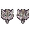 2pcs Wolf Head Clothes Patch Iron On Applique DIY T Shirt Dress Bag Fabric Sticker(Wolf Head )
