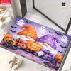 2D Flat 1pc 850Gsm Velvet Door Mat Two Gnomes Art HD Printed Kitchen Rugs, Non-Slip Yoga Mats, Absorbent Machine Washable Polyester Rug for Bathroom, 