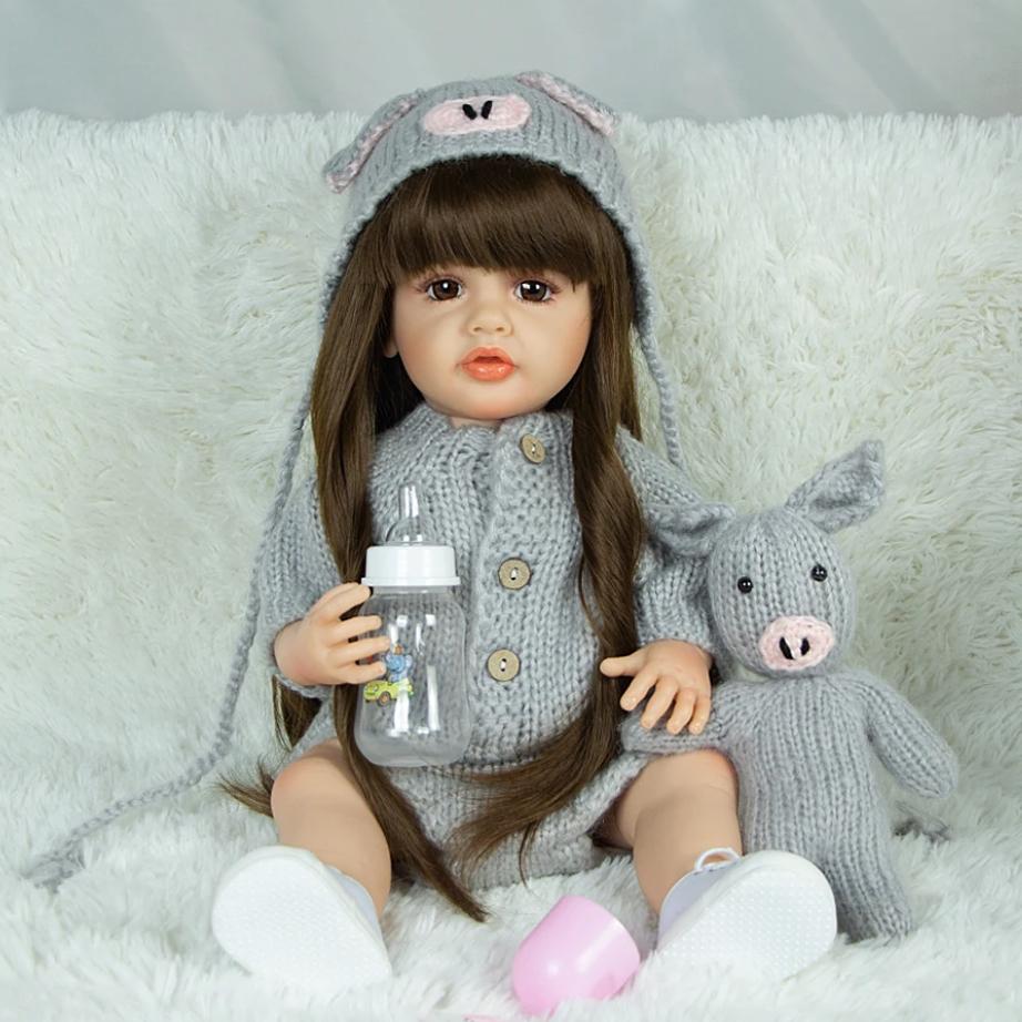 22-дюймовая кукла Reborn, косплей, свинья, полностью силиконовая, виниловая, KEIUMI, длинные волосы, куклы для новорожденных, подарки на день рождения для детей