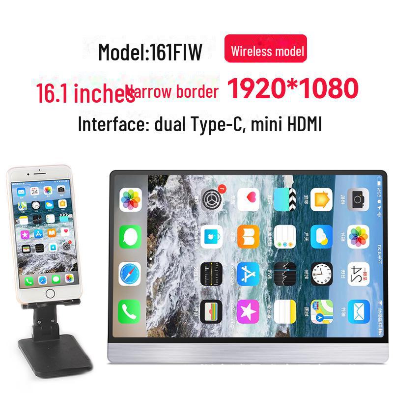 16,1-дюймовый портативный IPS-монитор для ноутбуков, телефонов, беспроводных проекторов и PS4