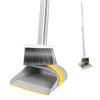 Clean Home Broom and Dustpan Set, Upright Cleaning Set, Polyethylene Terephthalate, Indoor/Outdoor, Compact Storage, 132cm Adjustable Height, with Kno