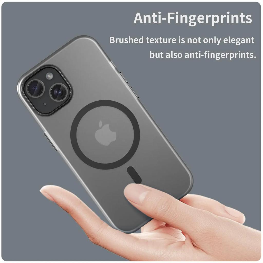 Магнитный чехол для телефона для iPhone 15 Матовый магнитный защитный чехол