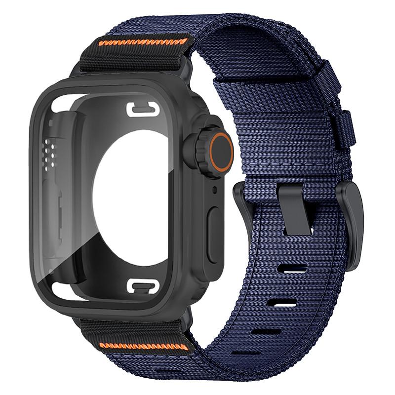 Водонепроницаемый защитный чехол + нейлоновый ремешок для Apple Watch 11 10 9 8 7 6 SE3 5 4 Для Iwatch 46мм 42мм 45 44 41 40мм Устойчивый к царапинам