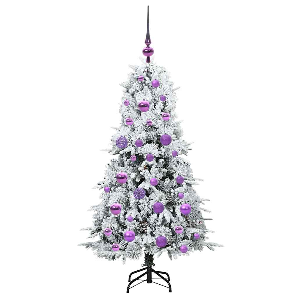 Artificial Foldable Christmas Tree White 120 cm PE and PVC