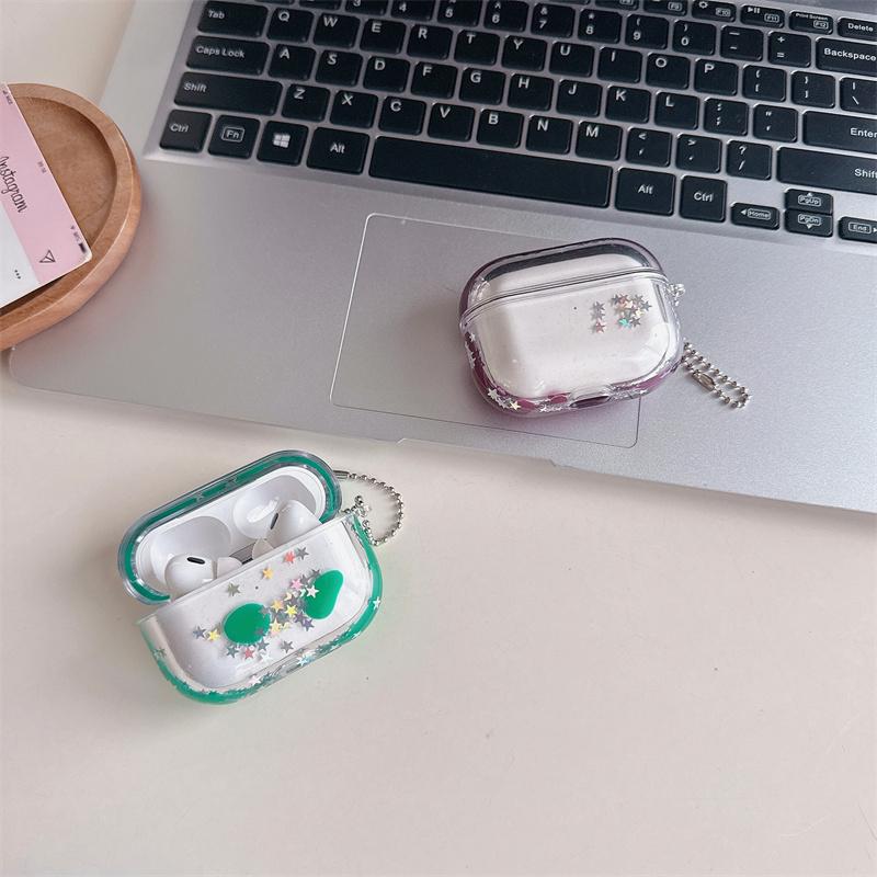 Динамичный Жидкий Чехол для Наушников AirPods Pro Чехол Para el Airpod 4 3 2 Защитный Жесткий Наушники Сияющие Звезды Fundas