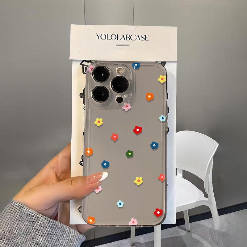 Floret Phone Case For IPhone 16 Pro 12 13 14 15 16 17 17E 16E 15 Pro MAX Plus Shock Resistant Protective Case Funda