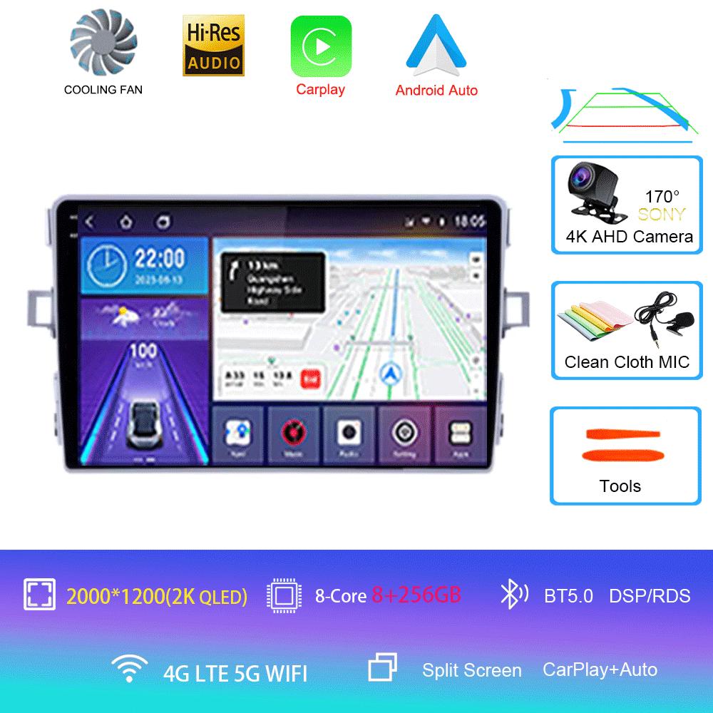 Для Toyota Verso 2010 2011 2012 2013 2014 2015 2016 Автомагнитола Android 14 Навигация Мультимедийный плеерCarplay Auto Стерео видео