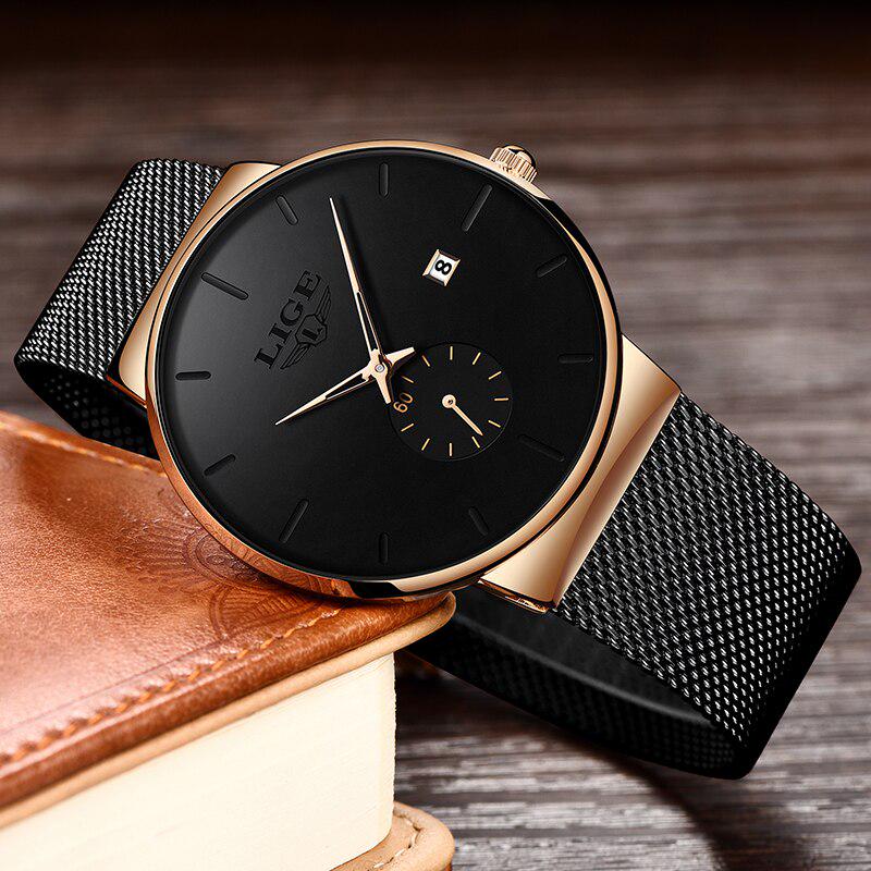 LIGE Watches Casual Waterproof Quartz Clock Mens Watches Top Brand Luxury Ultra-Thin Sports Watch