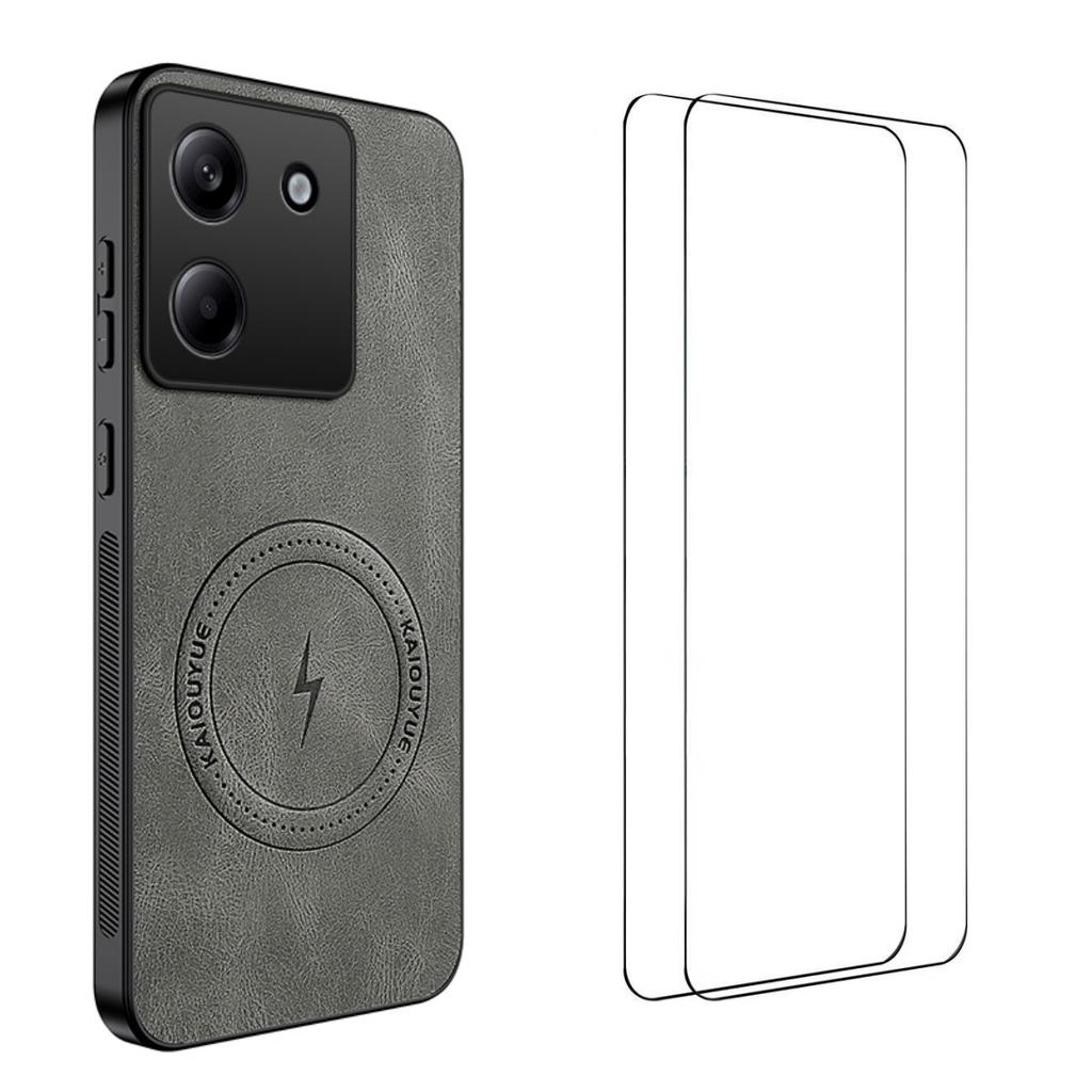 Для Xiaomi Poco M7 Pro 5G Магнитный чехол WANLONFENG Серия SD PC TPU Чехол для телефона с 2 шт. Защитной пленкой