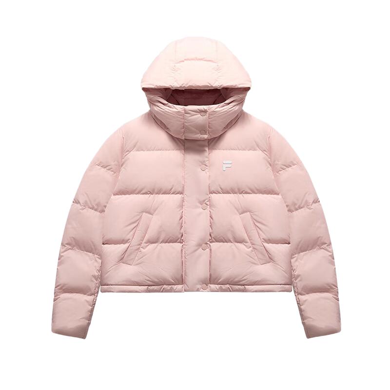 Fila Fusion Модная повседневная ветрозащитная теплая свободная короткая пуховая куртка-хлебница женская верхняя одежда Ягодный-Розовый T11W443908F-PK