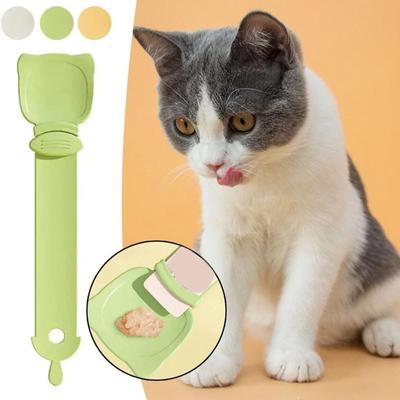 Ложка-выдавливатель для корма для домашних животных, ложка для кошачьего влажного лакомства, мерная ложка для кормления, ложка для хранения корма для собак, простая в использовании ложка для кошачьего влажного корма, зоотовар