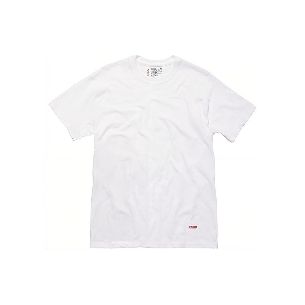 Supreme Hanes Белые футболки без бирок 3 шт. Унисекс SUP-FW17-03