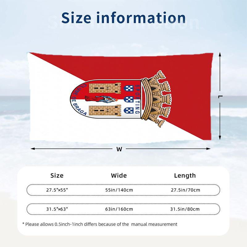 Braga FC print Quick Dry Beach Towel Microfiber Absorbent Portable Travel Swimming Towel