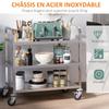 Stainless Steel 3 Tier Rolling Kitchen Service Cart Catering Storage Trolley Island Utility with Locking Wheels for Hotels Restaurants 85L x 45D x