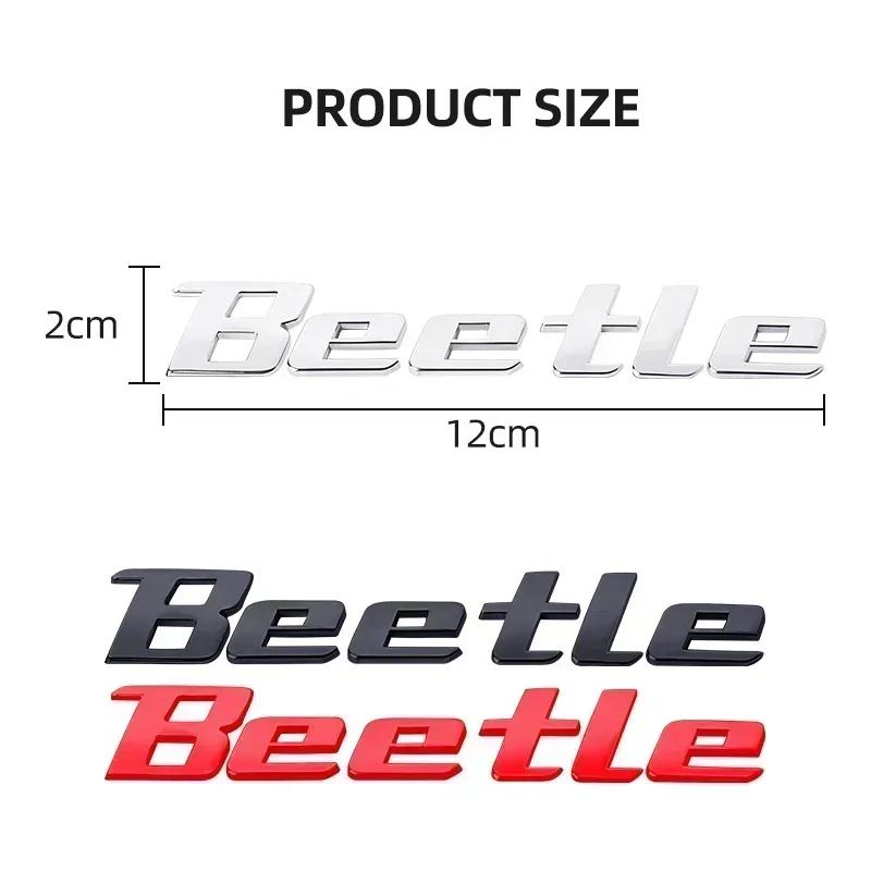 VW 1PCS Metal Beetle Car Letter Logo Sticker Tail Bumper Badge Auto Rear Trunk Emblem Styling Accessories For Volkswagen VW Beetle PT8