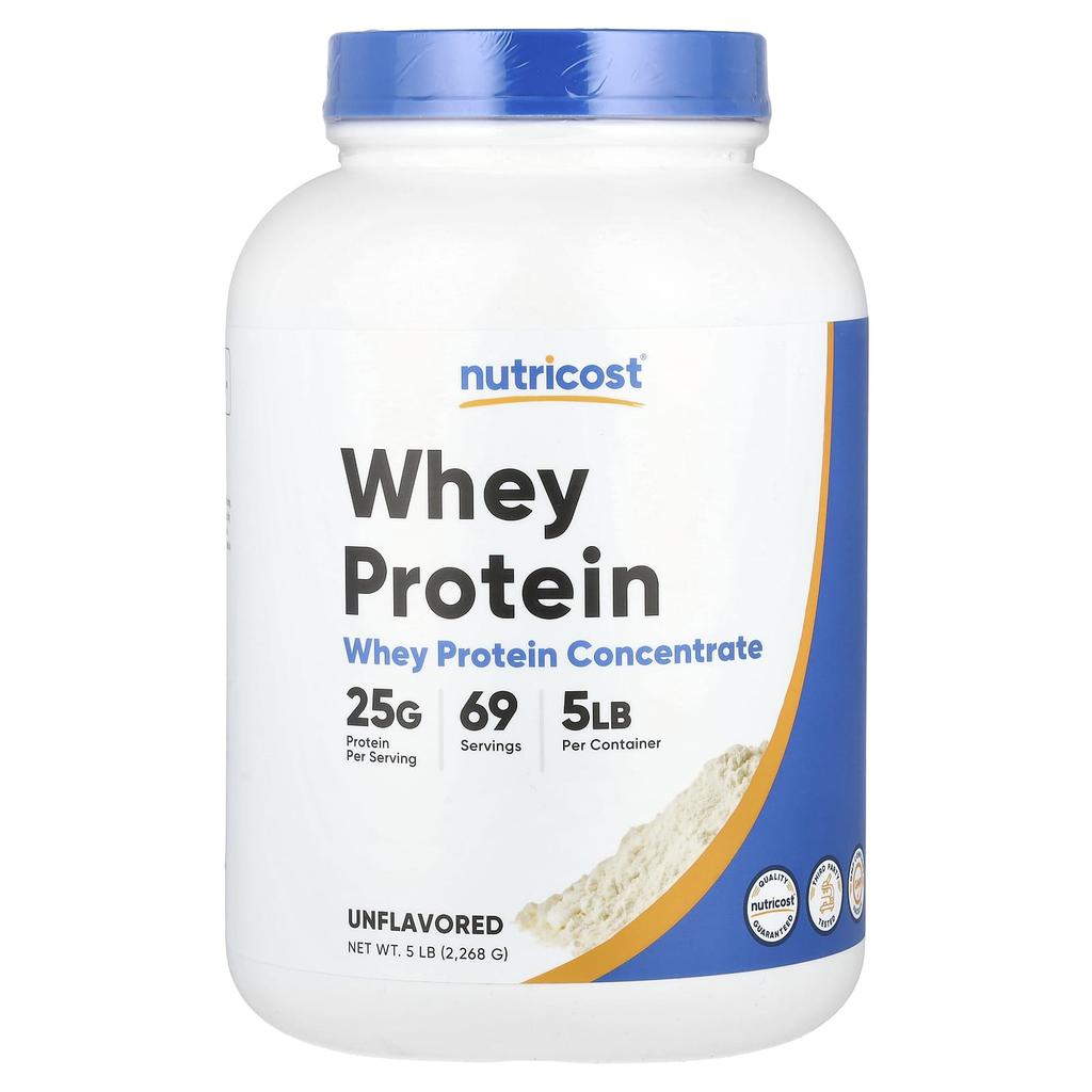 Nutricost Whey Protein Concentrate, Unflavored, 5 Lbs (2,268 G)