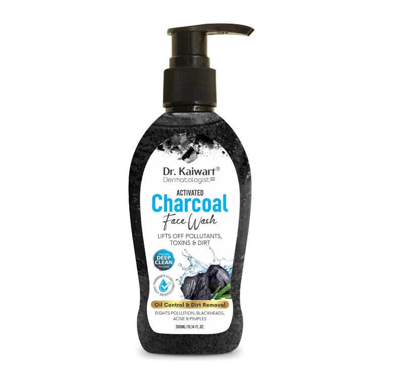 Dr. Kaiwart Charcoal for Oil Control & Dirt Removal (300ml) | Fights Pollution, Blackheads, Acne & Pimples