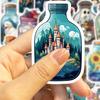 50 шт., наклейки на стеклянные бутылки с героями мультфильмов, различные милые наклейки «Мир в бутылке», граффити, декоративные виниловые художественные наклейки, водонепроницаемые наклейки для скейтборда, багажа