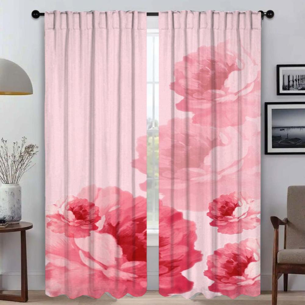 Цветы Домашний интерьер Шторы 2 шт Элегантные шторы для комнаты для камеры Перегородка Тюль для спальни Затемняющие шторы Шторы