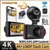 4K Car Dvr Dual Dash Cam for Cars WIFI GPS for Vehicle Video Recorder Front and Rear View Camera 24H Parking Monitor Black Box
