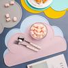 Kitchen Table Cloud Shape Silicone Baby Place Mat Non-slip Heat Resistant Waterproof Dinning    Bowl Plate S