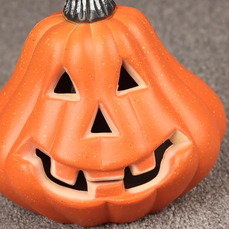 DAMAI Halloween Pumpkin Shape Plastic Lantern for Outdoor Decorations Glowing LED Lights for Party Pumpkin Skeleton and Lantern