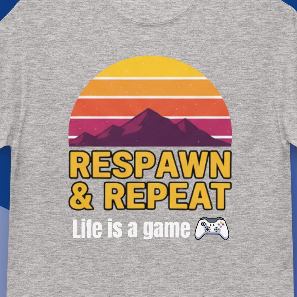 Funny Gaming t-shirt | Respawn and Repeat novelty tee