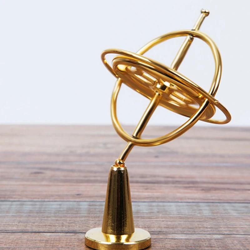 Metal Self-balancing Finger Gyroscope Toy Anti-gravity Colorful Metal Gyro Adults Kids Decompression Relief Spinning Toy Gift