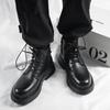 Черные мужские ботинки на толстой подошве Модный и трендовый мужской стиль Уличный мотоцикл Повседневный офисный вечерний взрослый обувь популярный