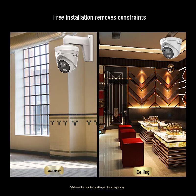 Hikvision 2K Full-Color Dome Security Camera with Two-Way Audio CN plug (adapter included)