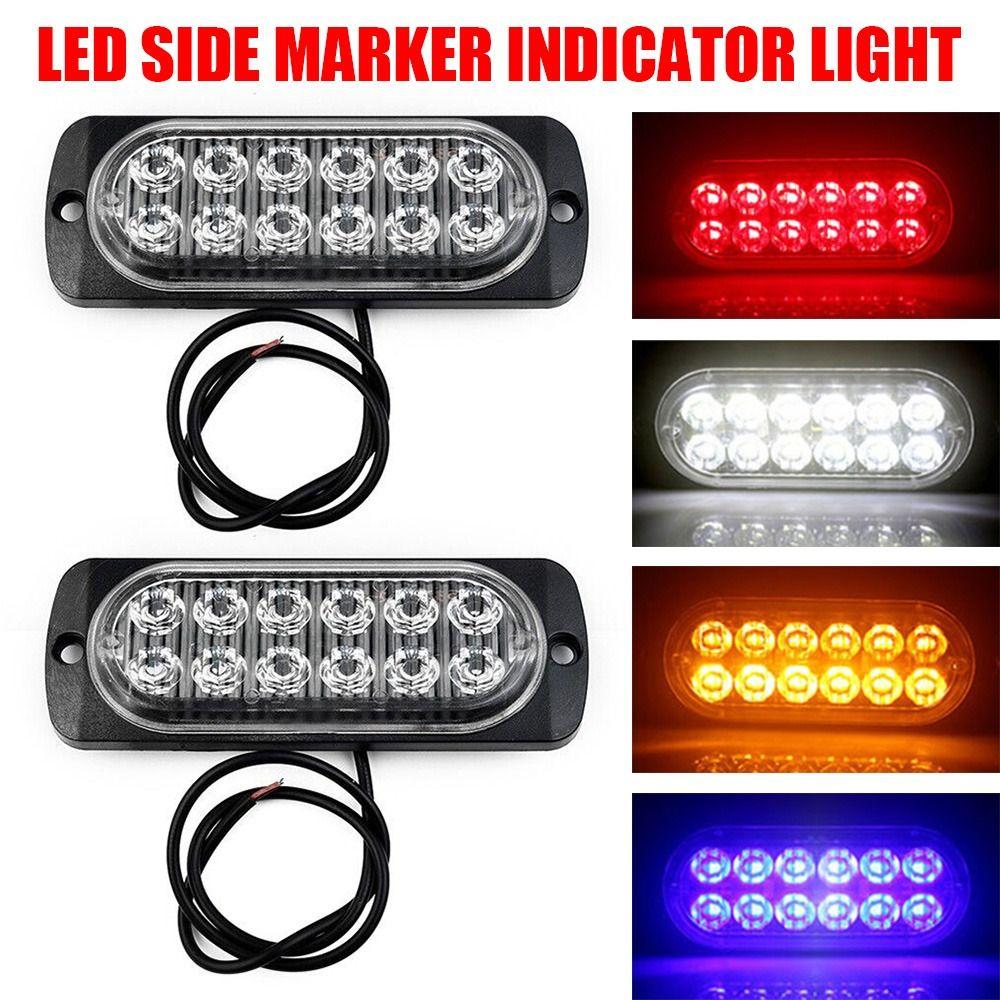 Задний предупреждающий фонарь для грузовика 12 В 24 В 12 светодиодов, боковой габаритный фонарь, внешние фонари для автомобиля
