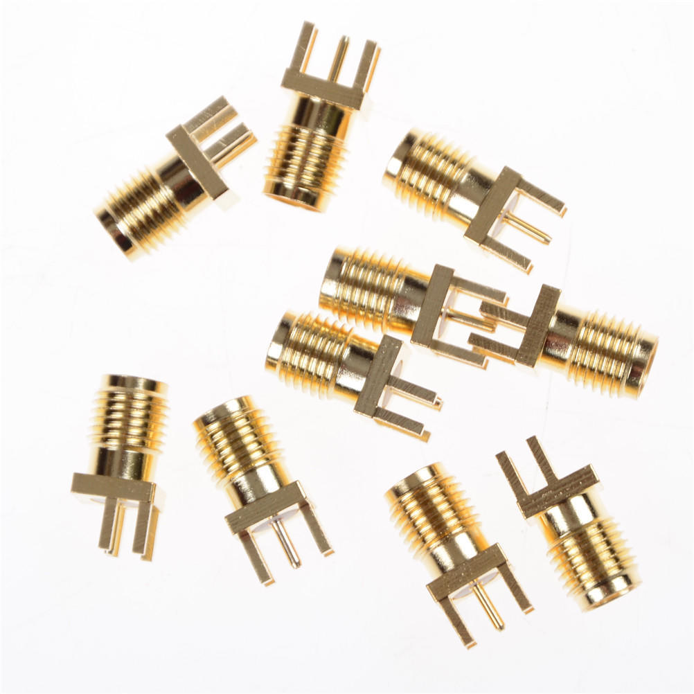 10Pcs Sma Female Jack Pcb Edge Mount Solder 0.062'' Rf Adapter Connector