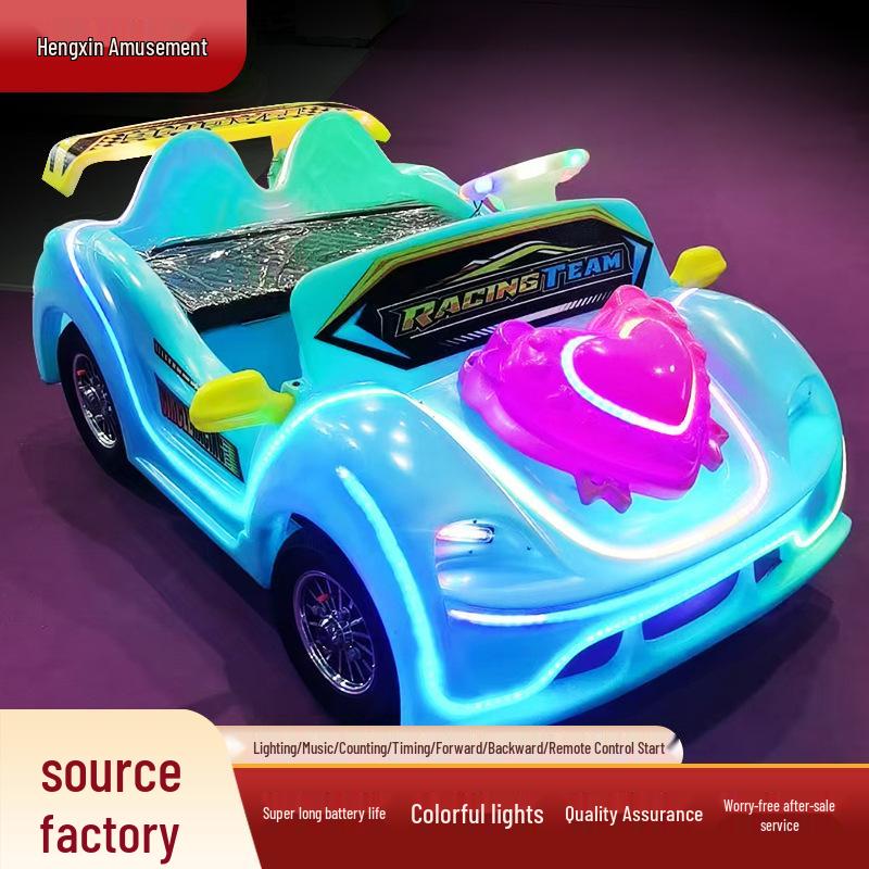 Children's & Adults' Luminous Electric Scooter with Seat - Outdoor Double Bumper Amusement Vehicle