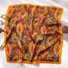 27.6in Vintage Paisley Print Square Scarf Multicolor Pattern Bandana Elegant Thin Sunscreen Head Wrap